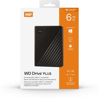 Disque dur externe WESTERN DIGITAL Drive PLUS 6TB