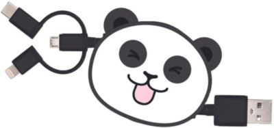 USB vers USB C/Micro/Ligthning 1M Panda