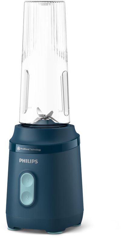 Blender PHILIPS HR2672/02 Blender mixeur bleu Série 3000, x2 gourdes Blend & Go 0.6L, 350W
