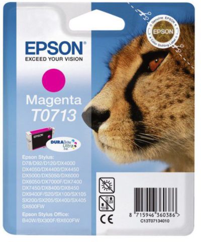 Cartouche d'encre EPSON Originale T0713 Magenta Série Guépard - C13T07134010