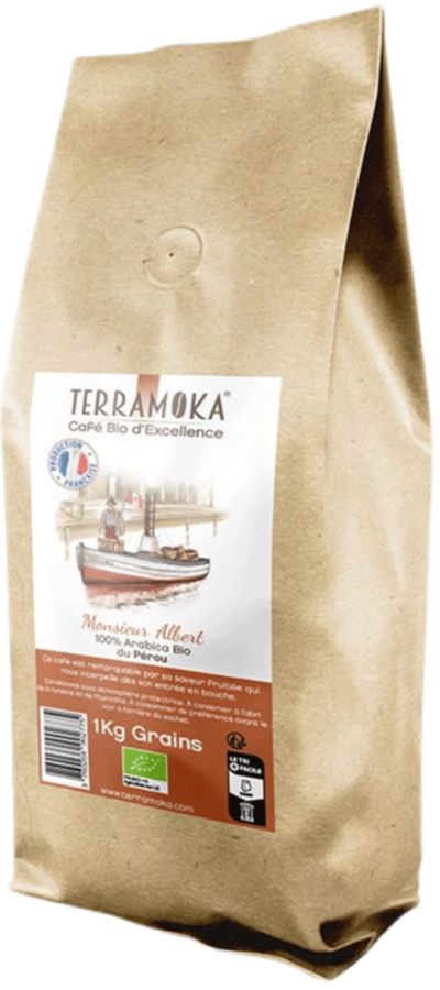 Café en grain TERRA MOKA Albert Grain - 1000g Perou Bio