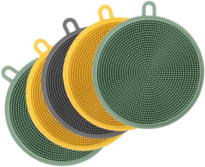 Eponge ESSENTIELB en Silicone x5 - Hygiénique et Réutilisable, Nettoyage Multi-usages, Surfaces et Anti-rayures