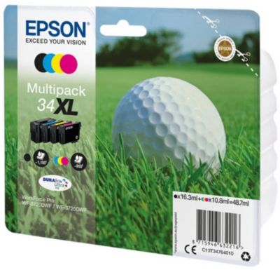 Cartouche d'encre EPSON Pack Multipack 4 Originales T3476 XL (Noir + 3 Couleurs) - C13T34764010