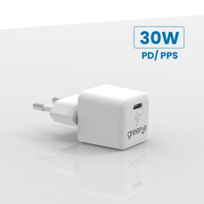 GREEN_E USB C 30W Blanc Origine France Garantie