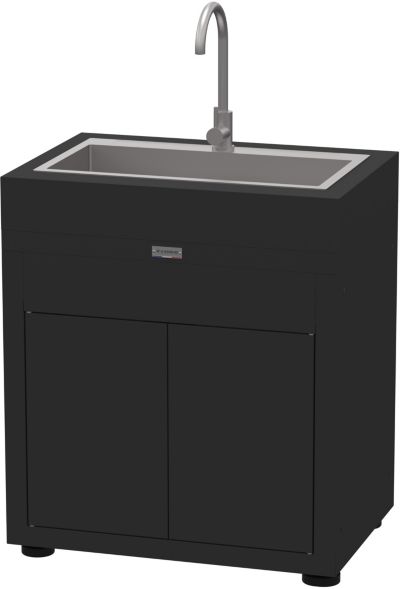 Meuble de cuisine extérieure LE MARQUIER avec evier integre 80x55 cm noir