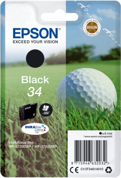 Cartouche d'encre EPSON Originale T3461 Noire Série Balle de golf - C13T34614010
