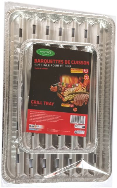 Barquette aluminium FLAMUP barquette de cuisson alu x5 moyen x5 XL