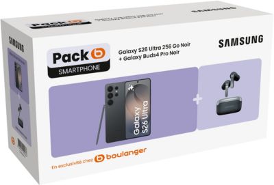 Smartphone SAMSUNG Pack S26 Ultra Noir 256Go+Buds4 Pro Noir
