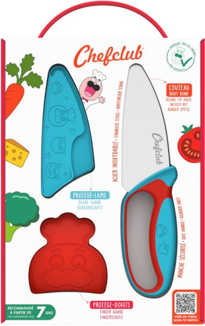 CHEFCLUB le couteau du chef kids bleu et rouge