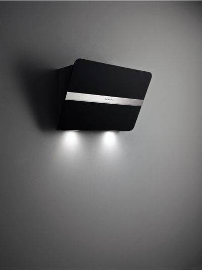 HOTTE MURAL FLIPPER NRS 85CM INOX VERRE NOIR