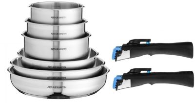Batterie de cuisine ARTHUR MARTIN 8 pièces Inox - AM5538