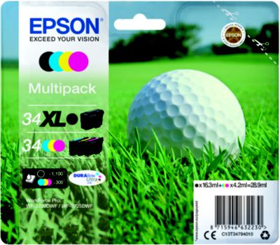 Cartouche d'encre EPSON Pack Multipack 4 Originales T3479 XL (Noir + 3 Couleurs) - C13T34794010