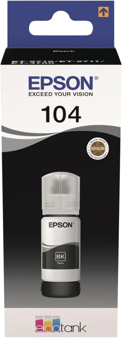 Cartouche d'encre EPSON Bouteille d'Encre Ecotank 104 Noire - C13T00P140