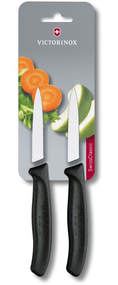 Couteau d'office VICTORINOX 8CM NOIR x 2