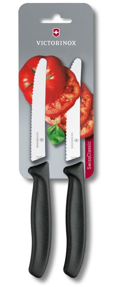 Couteau à tomates VICTORINOX TOMATE 11CM NOIR x 2