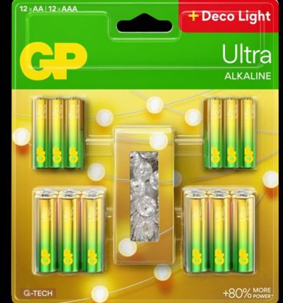Pile GP x12 AA + x12 AAA + guirlande LED