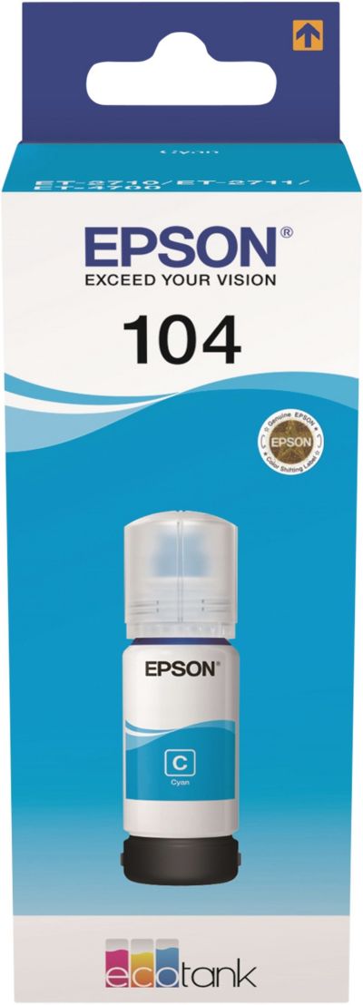 Cartouche d'encre EPSON Bouteille d'Encre Ecotank 104 Cyan - C13T00P240