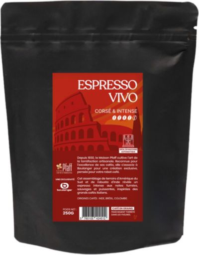 Café grain PFAFF 250G Espresso Vivo - Intensité 4
