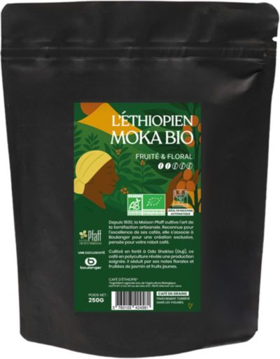 Café en grain PFAFF 250G L'Ethiopien Moka Bio - Intensité 2