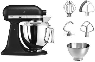 Robot pâtissier KITCHENAID 5KSM175PSEBK Artisan Truffe Noire, 4,8 L, bol avec poignée + bol 3 L, batteur souple et couvercle