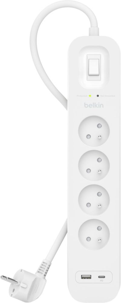 Multiprise BELKIN 4 prises + USB-C et USB-A