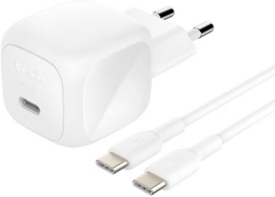 Chargeur BELKIN 45W USB charge rapide & 1M C-C blanc