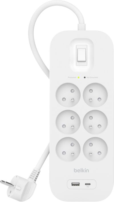 Multiprise BELKIN 6 prises + USB-C et USB-A