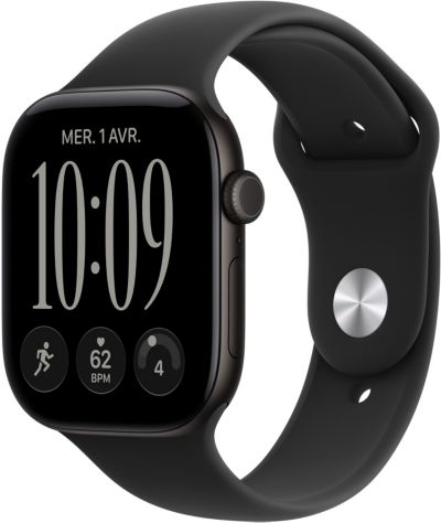 Montre connectée APPLE WATCH Serie 12 46mm Alu noir / noir M/L