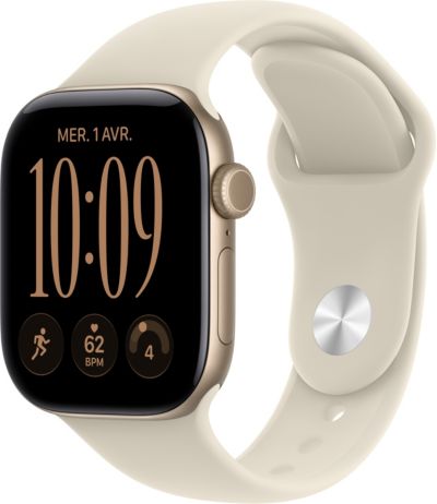 Montre connectée APPLE WATCH Serie 12 42mm Alu Or clair / Sable S/M