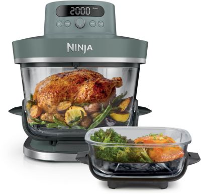 Friteuse sans huile NINJA CRISPi PRO 7-en1, 2 récipients en verre de 5.7 et 2.3L, AS101EUGY, Vert Ash Grey