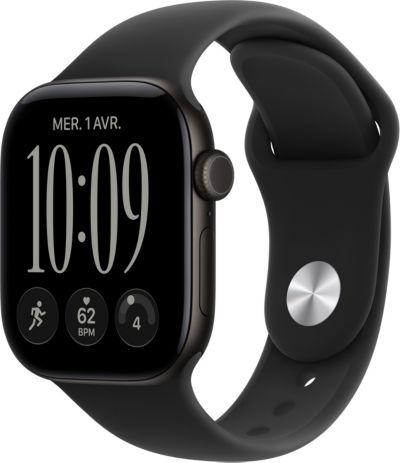 Montre connectée APPLE WATCH Serie 12 42mm Alu noir / noir S/M