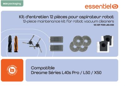 Kit accessoires ESSENTIELB entretien complet compatible DREAME L40s Pro Ultra, X50 Ultra Complete, L50 Pro Ultra, X50 Master