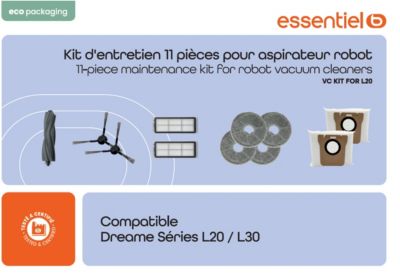 Kit accessoires ESSENTIELB entretien complet compatible DREAME L20 Ultra, L20 Ultra Complete, L30 Ultra