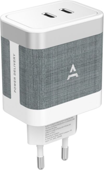 ADEQWAT Chargeur secteur 2 USB C 65W