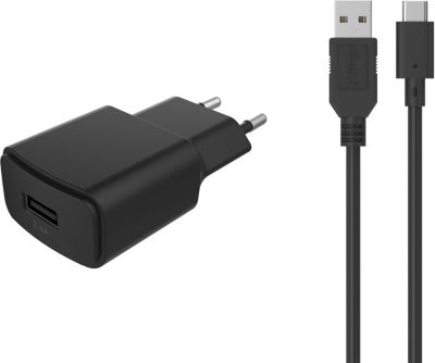 Essentielb USB 2,4A + Cable USB C noir