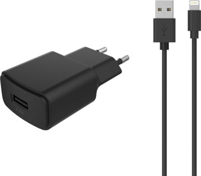 ESSENTIELB USB 2,4A + Cable lightning noir