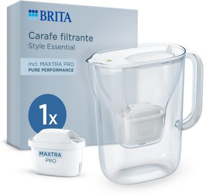 Carafe filtrante BRITA Style Essential Blanche + 1 filtre Maxtr