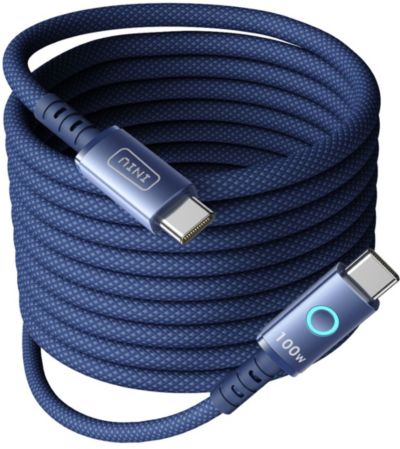 Câble USB C INIU 100W USB-C/USB-C 2M leopard Bleu