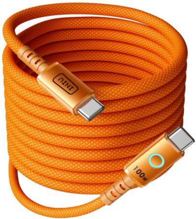 Câble USB C INIU 100W USB-C/USB-C 2M leopard Orange