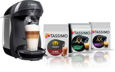 Tassimo BOSCH TAS102EC6 Happy Noir + 3 packs de T- Di