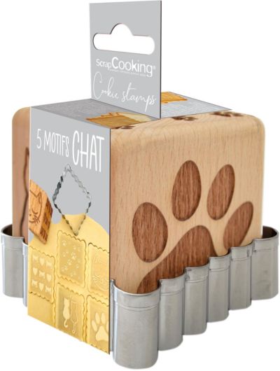 SCRAPCOOKING à biscuit forme chat + découpoir