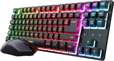 Pack clavier et souris gamer TRUST Combo TKL THADO RGB