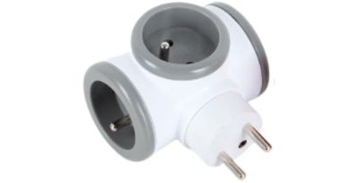 ESSENTIELB 3 prises 16A rotative grise