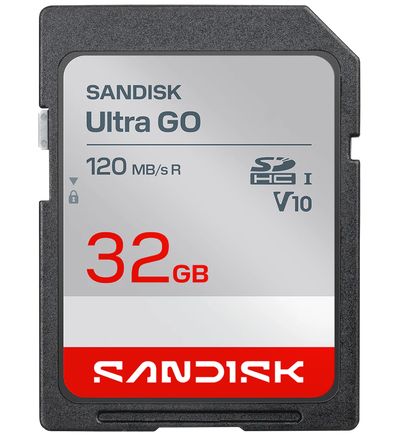Carte SD SANDISK Ultra GO SD 32Go 120MBs C10 U1 UHS