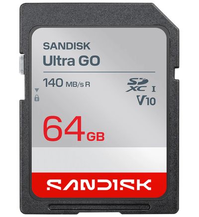 Carte SD SANDISK Ultra GO SD 64Go 140MBs C10 U1 UHS
