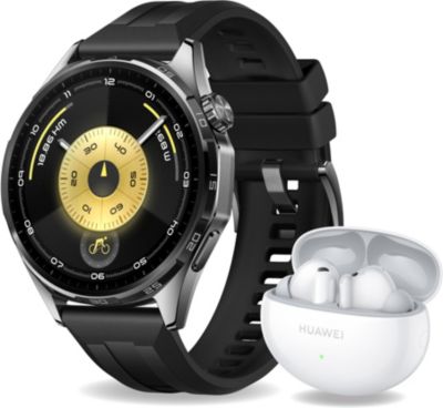 Montre connectée HUAWEI Pack Watch GT6 46mm Noir+FreeBuds6I Blanc