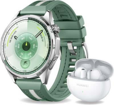 Montre connectée HUAWEI Pack Watch GT6 46mm Vert+FreeBuds6I Blanc