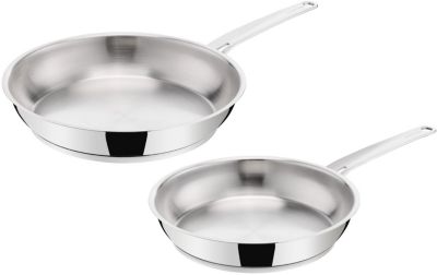 Poêle LAGOSTINA 2 poeles inox La Prima 24-28 cm