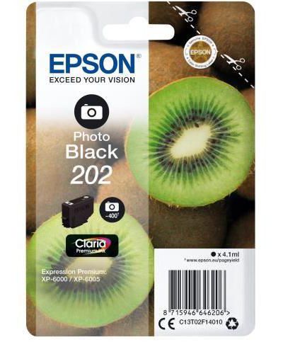 Cartouche d'encre EPSON Originale 202 Noire Photo Série Kiwi - C13T02F14010