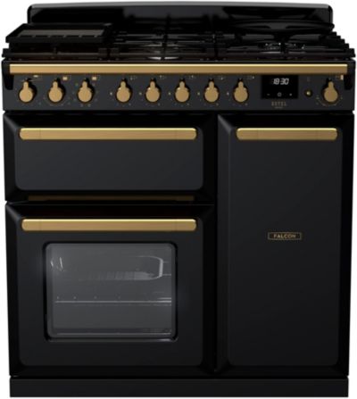 Piano de cuisson gaz FALCON ESTEL DELUXE TAB GAZ 90 CM NOIR BRILLANT